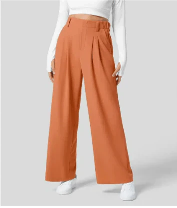 High-Waisted Wide-Leg Trousers | Tailored Front Pleats | Flowing Silhouette