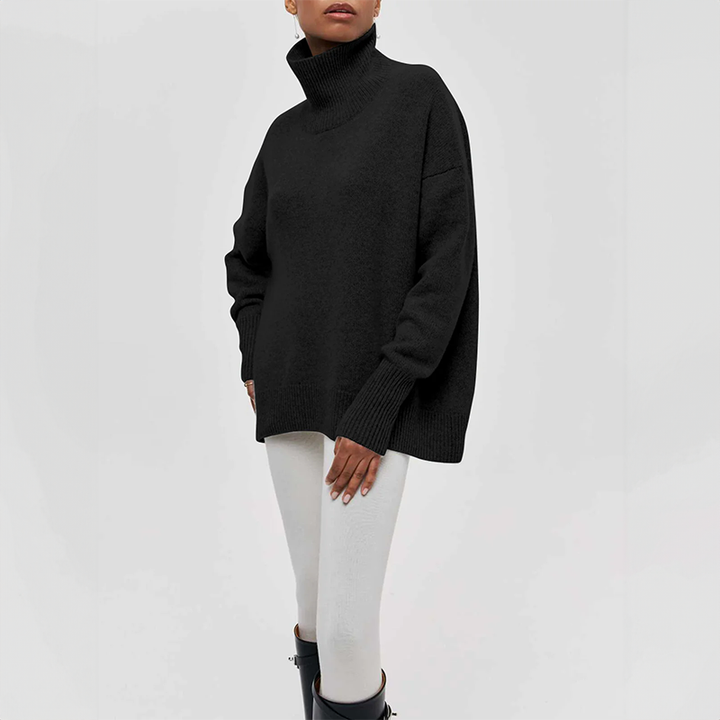 Micheline - Chic Sweater with Ribbed Pockets for Women