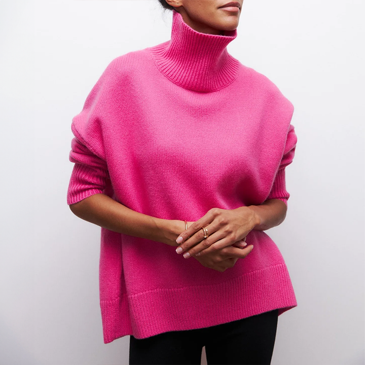 Micheline - Chic Sweater with Ribbed Pockets for Women